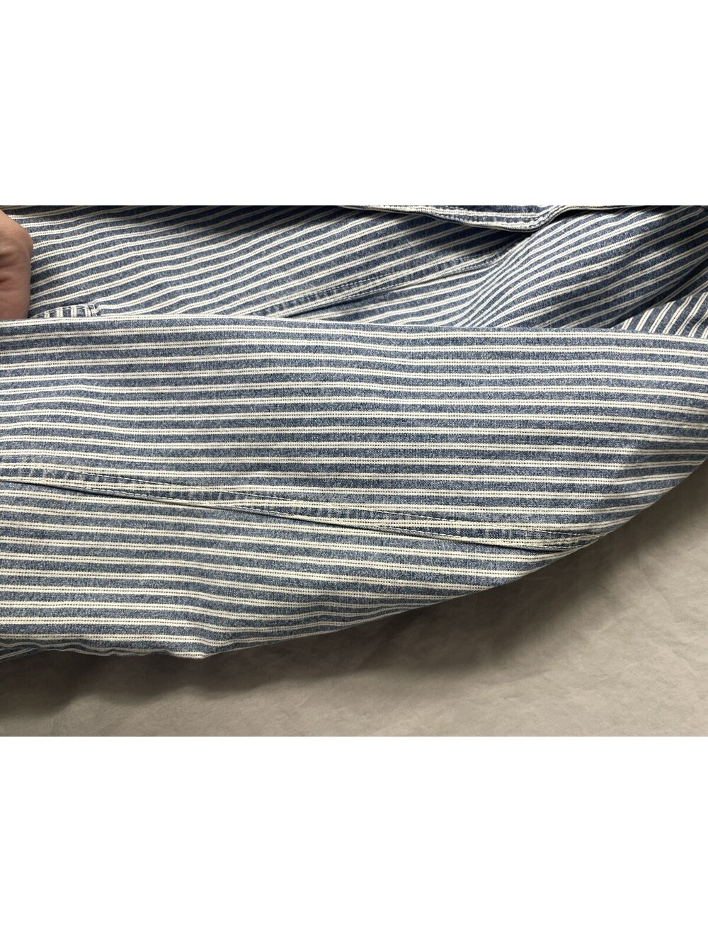 Vintage Faded Glory Denim Stripe Jacket Size Large - Picture 5 of 11